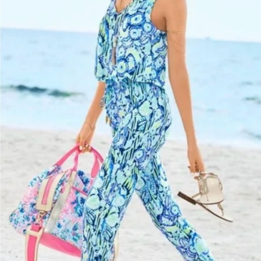 NWT $188 Lilly Pulitzer Paulina jumpsuit Bennet Blue Size XXS